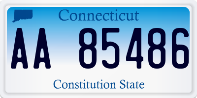 CT license plate AA85486