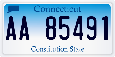 CT license plate AA85491