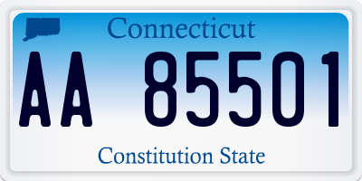 CT license plate AA85501