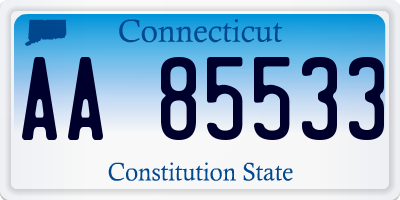 CT license plate AA85533