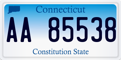 CT license plate AA85538