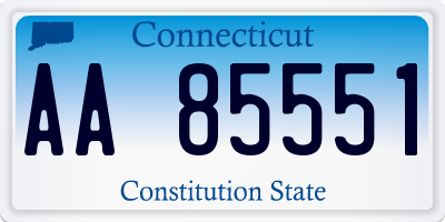 CT license plate AA85551