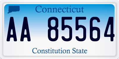 CT license plate AA85564