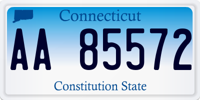 CT license plate AA85572