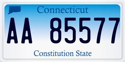 CT license plate AA85577