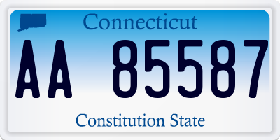 CT license plate AA85587