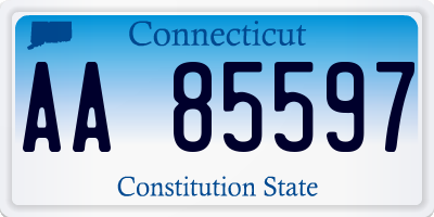 CT license plate AA85597