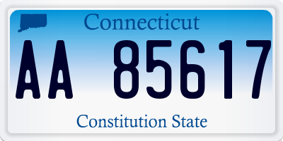 CT license plate AA85617