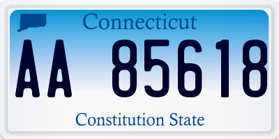 CT license plate AA85618