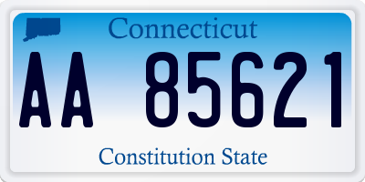 CT license plate AA85621