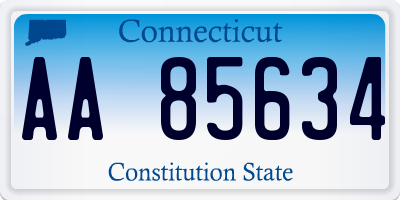 CT license plate AA85634