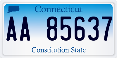 CT license plate AA85637