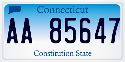 CT license plate AA85647