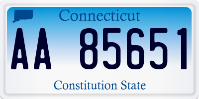 CT license plate AA85651