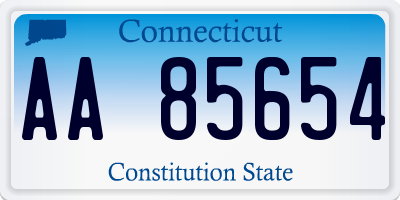 CT license plate AA85654