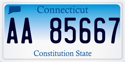 CT license plate AA85667