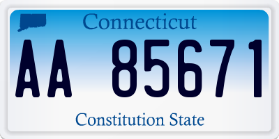 CT license plate AA85671