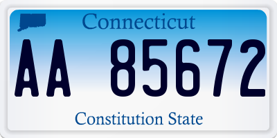 CT license plate AA85672