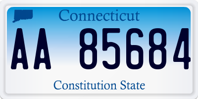 CT license plate AA85684