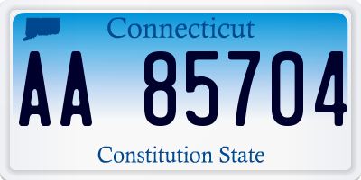 CT license plate AA85704