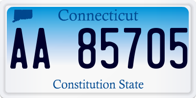 CT license plate AA85705