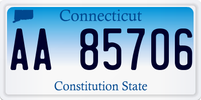 CT license plate AA85706