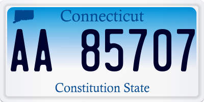 CT license plate AA85707