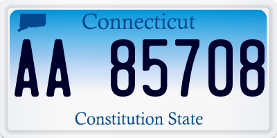 CT license plate AA85708