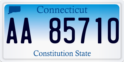 CT license plate AA85710