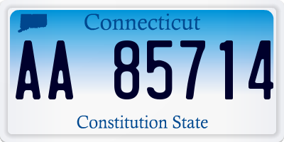 CT license plate AA85714