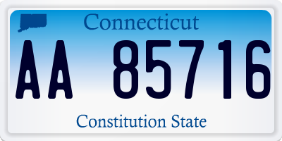 CT license plate AA85716