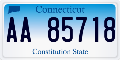 CT license plate AA85718