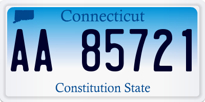 CT license plate AA85721