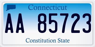 CT license plate AA85723