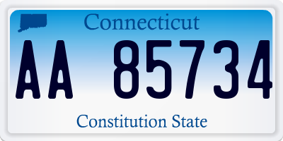 CT license plate AA85734