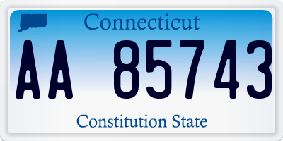 CT license plate AA85743