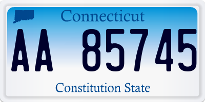 CT license plate AA85745