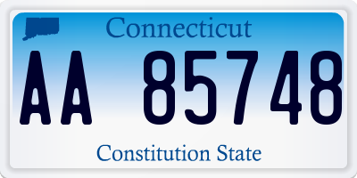 CT license plate AA85748