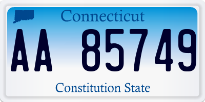 CT license plate AA85749