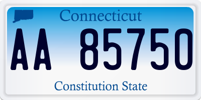 CT license plate AA85750