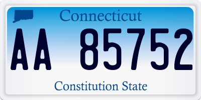 CT license plate AA85752