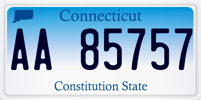 CT license plate AA85757