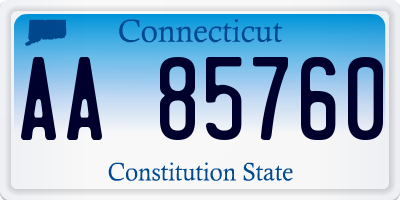 CT license plate AA85760