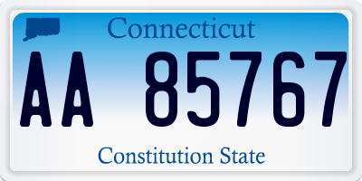 CT license plate AA85767