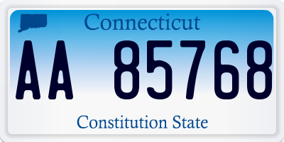 CT license plate AA85768