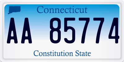 CT license plate AA85774