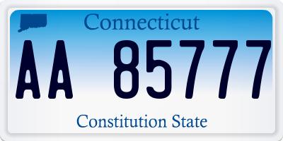 CT license plate AA85777