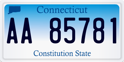 CT license plate AA85781