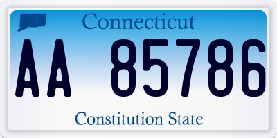 CT license plate AA85786