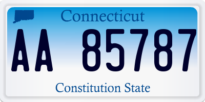 CT license plate AA85787